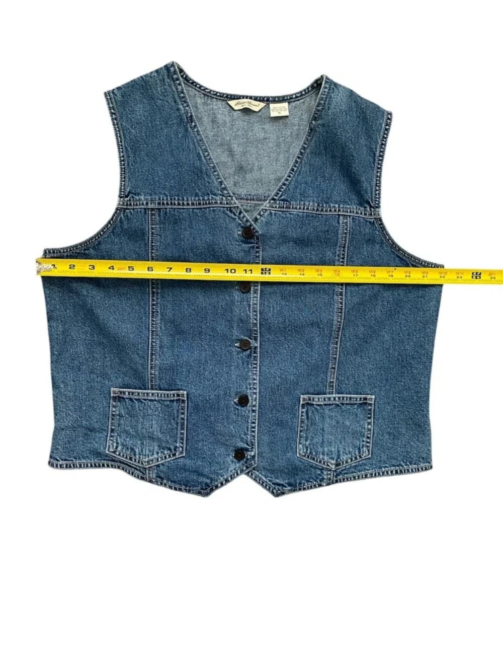 Vintage Eddie Bauer Women’s Classic Blue Denim Vest Size XL - Picture 3 of 5